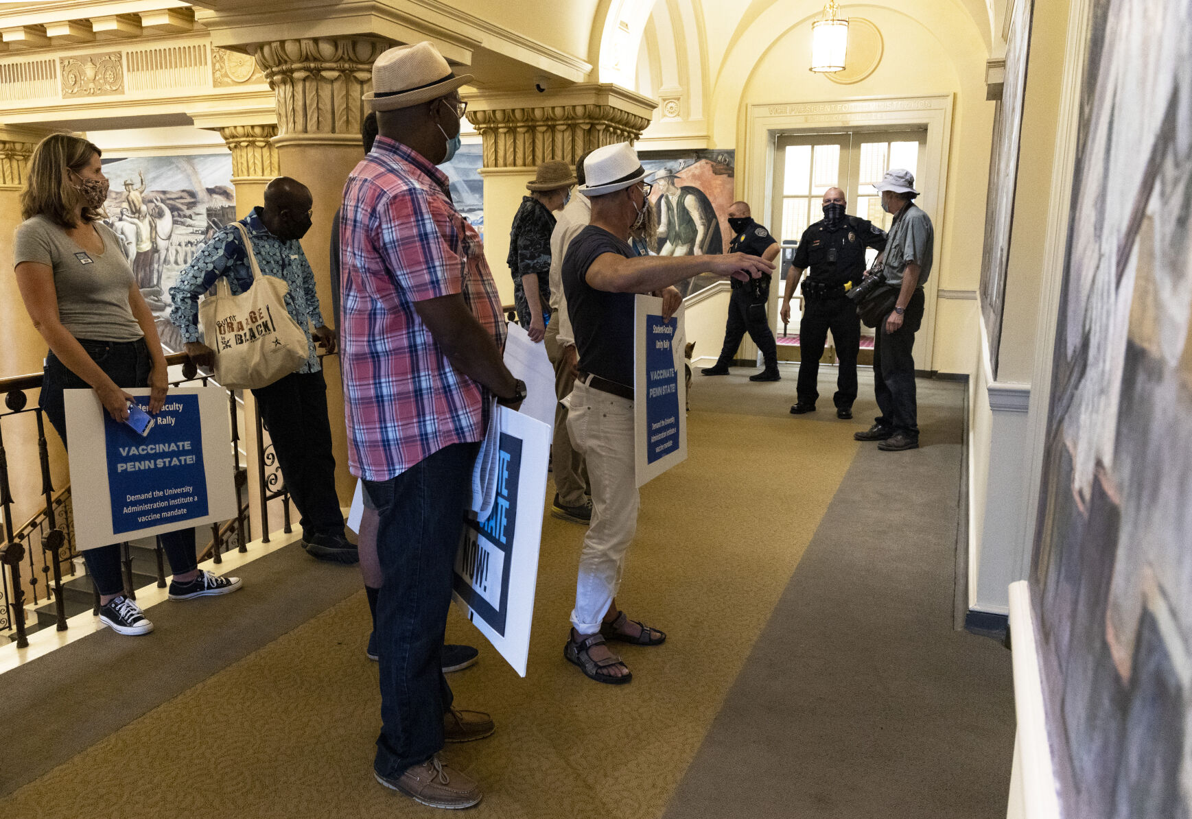Rally to Vaccinate Penn State, stand-in outside the Office of the President